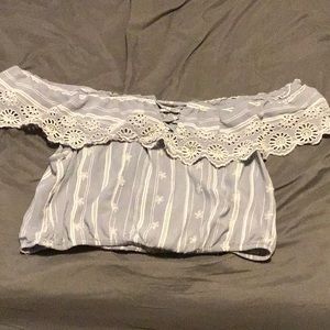 COPY - Blue and white crop top